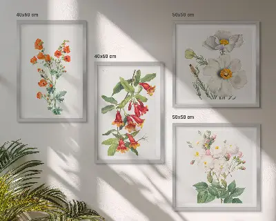 Komplet slika za spavaću sobu retro cvjetni motiv