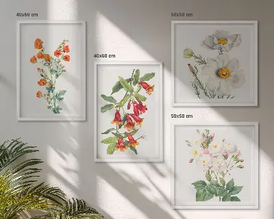 Komplet slika za spavaću sobu retro cvjetni motiv