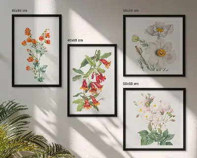 Komplet slika za spavaću sobu retro cvjetni motiv
