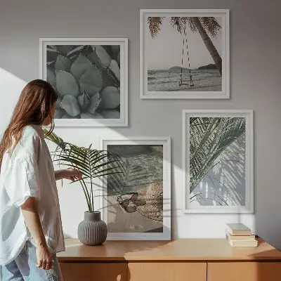 Komplet slika za spavaću sobu s motivom tropskih biljaka