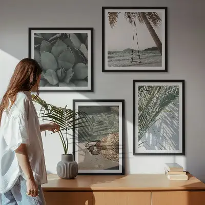 Komplet slika za spavaću sobu s motivom tropskih biljaka