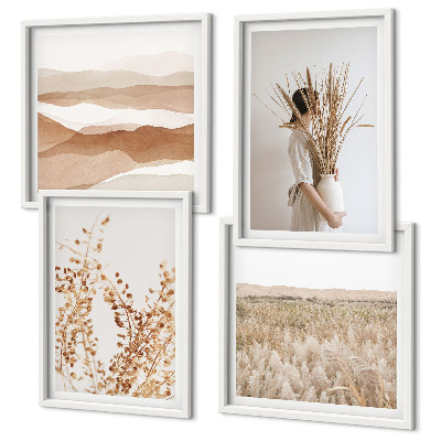 Komplet slika za spavaću sobu Biljni motivi u boho stilu