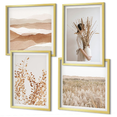 Komplet slika za spavaću sobu Biljni motivi u boho stilu