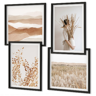 Komplet slika za spavaću sobu Biljni motivi u boho stilu