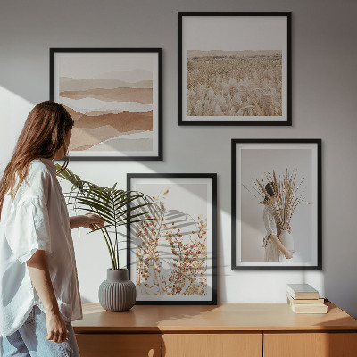 Komplet slika za spavaću sobu Biljni motivi u boho stilu