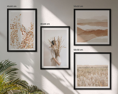 Komplet slika za spavaću sobu Biljni motivi u boho stilu