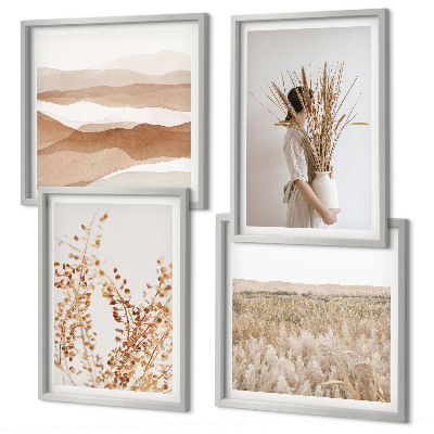 Komplet slika za spavaću sobu Biljni motivi u boho stilu