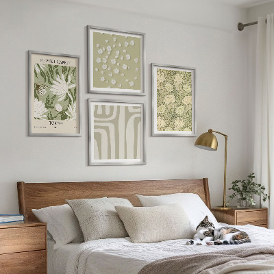 Komplet slika za spavaću sobu Boho biljne pastelne kompozicije