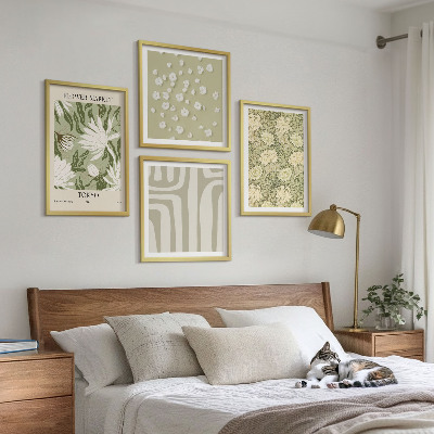 Komplet slika za spavaću sobu Boho biljne pastelne kompozicije