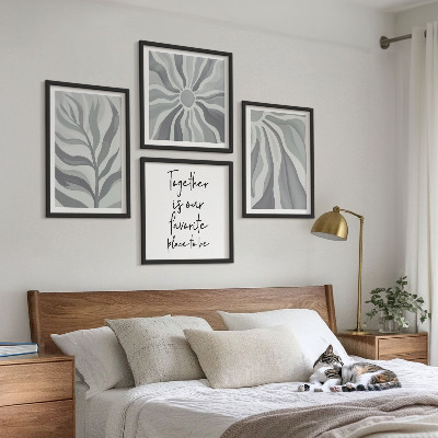 Dekorativni komplet slika za zid Ilustracije cvjetnih pastelnih uzoraka
