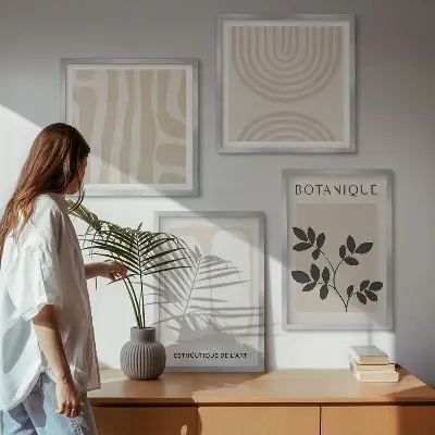 Dekorativni komplet zidnih slika boho plakati s motivom nježnih biljaka