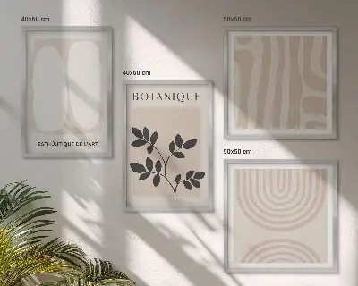 Dekorativni komplet zidnih slika boho plakati s motivom nježnih biljaka