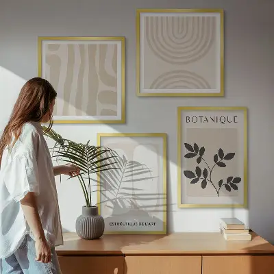 Dekorativni komplet zidnih slika boho plakati s motivom nježnih biljaka