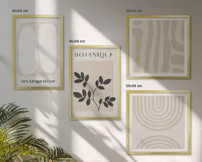 Dekorativni komplet zidnih slika boho plakati s motivom nježnih biljaka