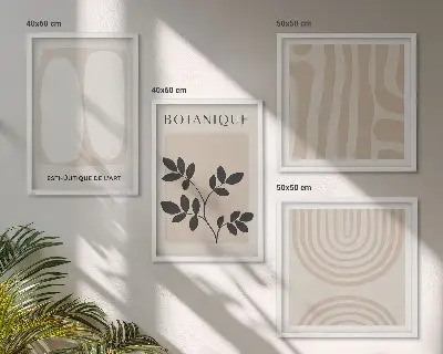 Dekorativni komplet zidnih slika boho plakati s motivom nježnih biljaka