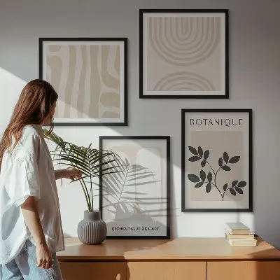 Dekorativni komplet zidnih slika boho plakati s motivom nježnih biljaka