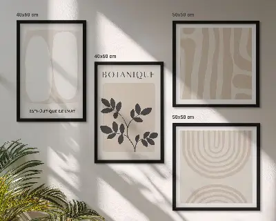 Dekorativni komplet zidnih slika boho plakati s motivom nježnih biljaka