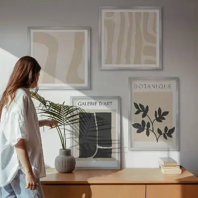 Komplet slika za spavaću sobu s motivom apstraktnog bilja