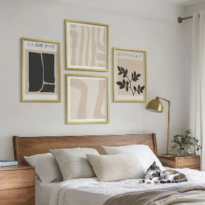 Komplet slika za spavaću sobu s motivom apstraktnog bilja
