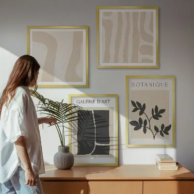 Komplet slika za spavaću sobu s motivom apstraktnog bilja