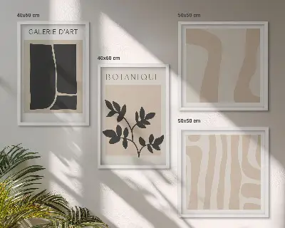 Komplet slika za spavaću sobu s motivom apstraktnog bilja