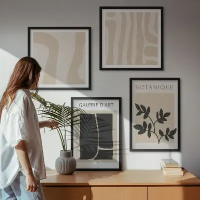 Komplet slika za spavaću sobu s motivom apstraktnog bilja