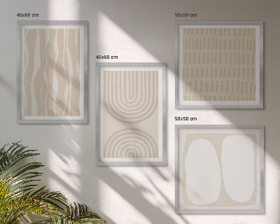 Set 4 slike u okviru Apstraktni boho uzorci oblika