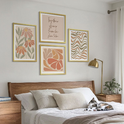 Set 4 slike u okviru Pastelno apstraktno cvijeće