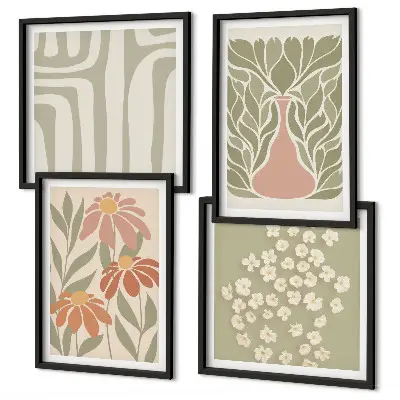 Komplet slika za spavaću sobu cvjetni minimalistički boho motivi