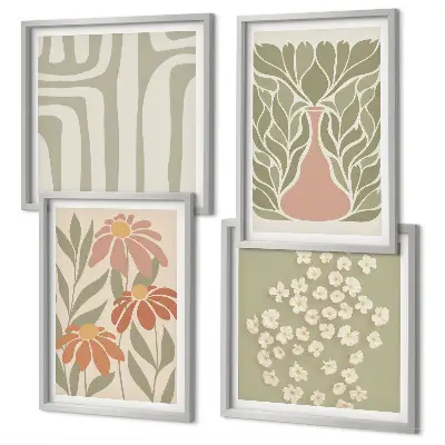 Komplet slika za spavaću sobu cvjetni minimalistički boho motivi