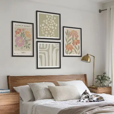 Dekorativni komplet zidnih slika botanički motivi u pariškom minimalizmu