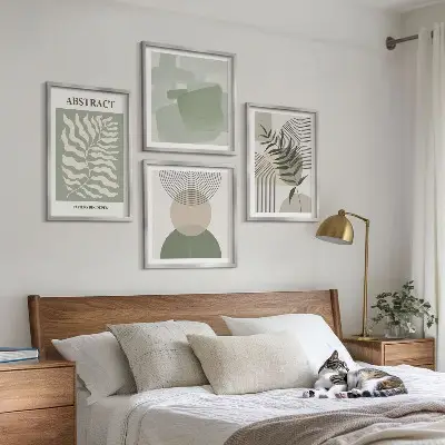 Komplet slika za spavaću sobu botaničke boho apstrakcije