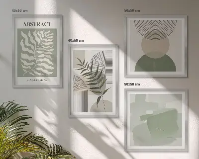 Komplet slika za spavaću sobu botaničke boho apstrakcije