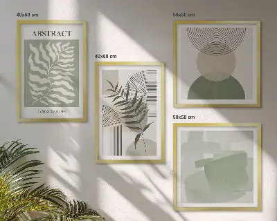 Komplet slika za spavaću sobu botaničke boho apstrakcije