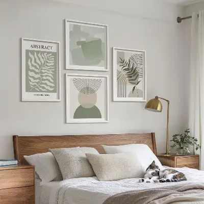 Komplet slika za spavaću sobu botaničke boho apstrakcije