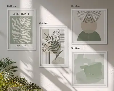 Komplet slika za spavaću sobu botaničke boho apstrakcije