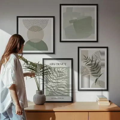 Komplet slika za spavaću sobu botaničke boho apstrakcije