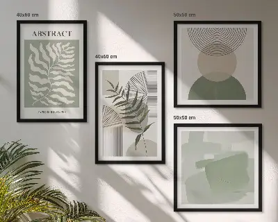 Komplet slika za spavaću sobu botaničke boho apstrakcije