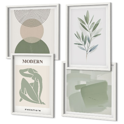 Dekorativni komplet slika za zid Elegantna apstraktna biljna grafika