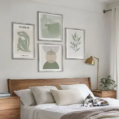 Dekorativni komplet slika za zid elegantna apstraktna biljna grafika