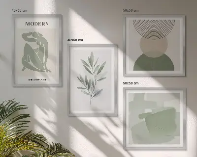 Dekorativni komplet slika za zid elegantna apstraktna biljna grafika