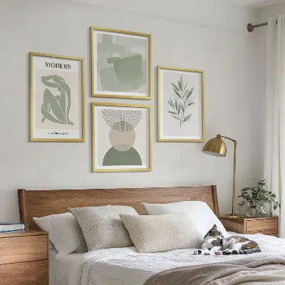 Dekorativni komplet slika za zid elegantna apstraktna biljna grafika
