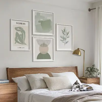 Dekorativni komplet slika za zid elegantna apstraktna biljna grafika