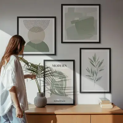 Dekorativni komplet slika za zid elegantna apstraktna biljna grafika