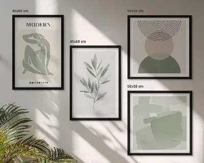 Dekorativni komplet slika za zid elegantna apstraktna biljna grafika