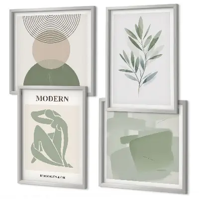 Dekorativni komplet slika za zid elegantna apstraktna biljna grafika