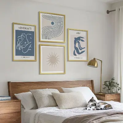 Set 4 slike u okviru elegantni apstraktni uzorci Matisseovog stila
