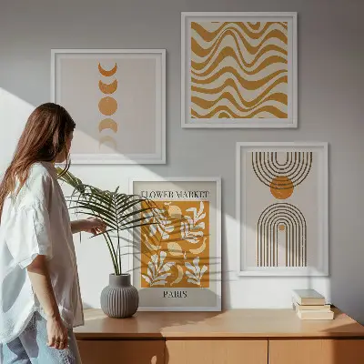 Dekorativni komplet slika za zid geometrijski uzorci biljaka