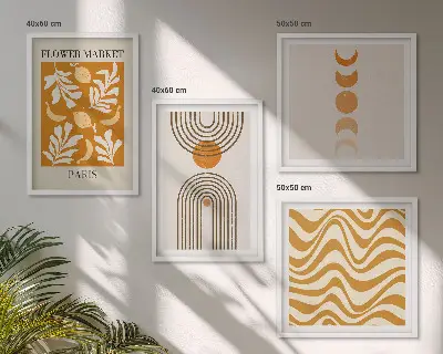Dekorativni komplet slika za zid geometrijski uzorci biljaka