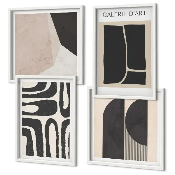 Apstraktni minimalistički posteri set od 4 slike u okviru